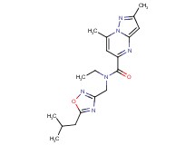 N-ethyl-N-[(5-isobutyl-1,2,4-oxadiazol-3-yl)methyl]-2,7-dimethylpyrazolo[1,5-a]pyrimidine-5-carboxamide
