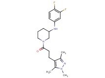 N-(3,4-difluorophenyl)-1-[3-(1,3,5-trimethyl-1H-pyrazol-4-yl)propanoyl]-3-piperidinamine