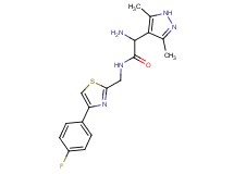 2-amino-2-(3,5-dimethyl-1H-pyrazol-4-yl)-N-{[4-(4-fluorophenyl)-1,3-thiazol-2-yl]methyl}acetamide