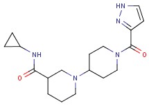 N-cyclopropyl-1'-(1H-pyrazol-3-ylcarbonyl)-1,4'-bipiperidine-3-carboxamide