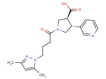 (3S*,4R*)-1-[4-(3,5-dimethyl-1H-pyrazol-1-yl)butanoyl]-4-pyridin-3-ylpyrrolidine-3-carboxylic acid
