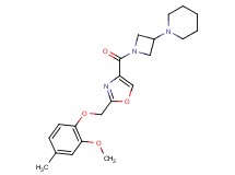 1-[1-({2-[(2-methoxy-4-methylphenoxy)methyl]-1,3-oxazol-4-yl}carbonyl)azetidin-3-yl]piperidine
