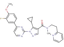 5-cyclopropyl-1-[4-(3-fluoro-4-methoxyphenyl)-2-pyrimidinyl]-N-methyl-N-[2-(2-pyridinyl)ethyl]-1H-pyrazole-4-carboxamide