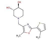 (3S*,4S*)-1-{[5-methyl-2-(3-methyl-2-thienyl)-1,3-oxazol-4-yl]methyl}piperidine-3,4-diol