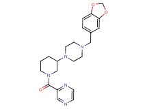 2-({3-[4-(1,3-benzodioxol-5-ylmethyl)-1-piperazinyl]-1-piperidinyl}carbonyl)pyrazine