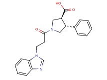 (3S*,4R*)-1-[3-(1H-benzimidazol-1-yl)propanoyl]-4-phenylpyrrolidine-3-carboxylic acid