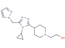2-{4-[4-cyclopropyl-5-(1H-pyrazol-1-ylmethyl)-4H-1,2,4-triazol-3-yl]piperidin-1-yl}ethanol