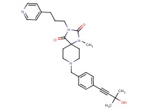 8-[4-(3-hydroxy-3-methyl-1-butyn-1-yl)benzyl]-1-methyl-3-[3-(4-pyridinyl)propyl]-1,3,8-triazaspiro[4.5]decane-2,4-dione