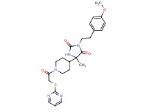 3-[2-(4-methoxyphenyl)ethyl]-5-methyl-5-{1-[(2-pyrimidinylthio)acetyl]-4-piperidinyl}-2,4-imidazolidinedione