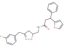 N-{[3-(3-fluorobenzyl)-4,5-dihydro-5-isoxazolyl]methyl}-3-(2-furyl)-3-phenylpropanamide