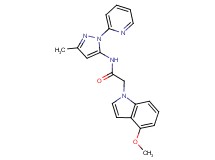 2-(4-methoxy-1H-indol-1-yl)-N-[3-methyl-1-(2-pyridinyl)-1H-pyrazol-5-yl]acetamide