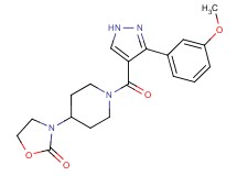 3-(1-{[3-(3-methoxyphenyl)-1H-pyrazol-4-yl]carbonyl}-4-piperidinyl)-1,3-oxazolidin-2-one