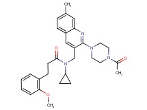 N-{[2-(4-acetyl-1-piperazinyl)-7-methyl-3-quinolinyl]methyl}-N-cyclopropyl-3-(2-methoxyphenyl)propanamide