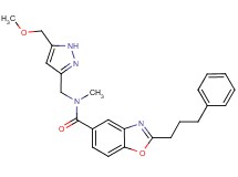 N-{[5-(methoxymethyl)-1H-pyrazol-3-yl]methyl}-N-methyl-2-(3-phenylpropyl)-1,3-benzoxazole-5-carboxamide