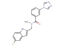 N-[(5-fluoro-1H-indol-2-yl)methyl]-N-methyl-3-(4H-1,2,4-triazol-4-yl)benzamide