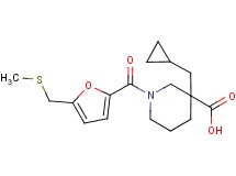 3-(cyclopropylmethyl)-1-{5-[(methylthio)methyl]-2-furoyl}-3-piperidinecarboxylic acid