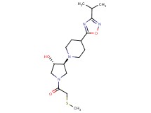(3S*,4S*)-4-[4-(3-isopropyl-1,2,4-oxadiazol-5-yl)-1-piperidinyl]-1-[(methylthio)acetyl]-3-pyrrolidinol