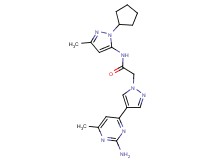 2-[4-(2-amino-6-methylpyrimidin-4-yl)-1H-pyrazol-1-yl]-N-(1-cyclopentyl-3-methyl-1H-pyrazol-5-yl)acetamide
