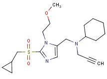 N-{[2-[(cyclopropylmethyl)sulfonyl]-1-(2-methoxyethyl)-1H-imidazol-5-yl]methyl}-N-2-propyn-1-ylcyclohexanamine