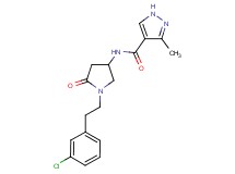 N-{1-[2-(3-chlorophenyl)ethyl]-5-oxo-3-pyrrolidinyl}-3-methyl-1H-pyrazole-4-carboxamide