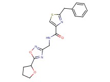 2-benzyl-N-{[5-(tetrahydro-2-furanyl)-1,2,4-oxadiazol-3-yl]methyl}-1,3-thiazole-4-carboxamide