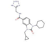 1-cyclohexyl-3-(cyclopropylmethyl)-2-oxo-N-(1H-tetrazol-5-ylmethyl)-2,3-dihydro-1H-benzimidazole-5-carboxamide