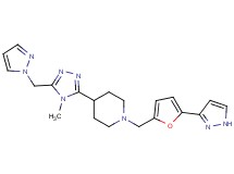 4-[4-methyl-5-(1H-pyrazol-1-ylmethyl)-4H-1,2,4-triazol-3-yl]-1-{[5-(1H-pyrazol-3-yl)-2-furyl]methyl}piperidine