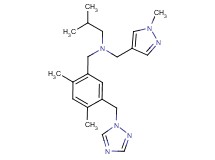 N-[2,4-dimethyl-5-(1H-1,2,4-triazol-1-ylmethyl)benzyl]-2-methyl-N-[(1-methyl-1H-pyrazol-4-yl)methyl]propan-1-amine