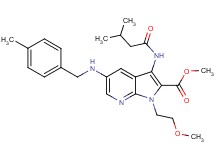 methyl 1-(2-methoxyethyl)-5-[(4-methylbenzyl)amino]-3-[(3-methylbutanoyl)amino]-1H-pyrrolo[2,3-b]pyridine-2-carboxylate