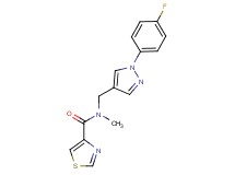 N-{[1-(4-fluorophenyl)-1H-pyrazol-4-yl]methyl}-N-methyl-1,3-thiazole-4-carboxamide