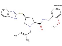 (4S)-4-(1H-benzimidazol-2-ylthio)-N-(2-methoxybenzyl)-1-[(2E)-2-methyl-2-buten-1-yl]-L-prolinamide