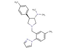 (3S*,4R*)-N,N-dimethyl-4-(4-methylphenyl)-1-[5-methyl-2-(1H-pyrazol-1-yl)benzyl]pyrrolidin-3-amine