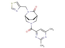 (1S*,5R*)-3-[(2,6-dimethyl-4-pyrimidinyl)carbonyl]-6-(1,3-thiazol-4-ylmethyl)-3,6-diazabicyclo[3.2.2]nonan-7-one
