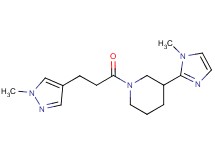 3-(1-methyl-1H-imidazol-2-yl)-1-[3-(1-methyl-1H-pyrazol-4-yl)propanoyl]piperidine