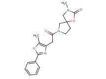 3-methyl-7-[(5-methyl-2-phenyl-1,3-oxazol-4-yl)acetyl]-1-oxa-3,7-diazaspiro[4.4]nonan-2-one