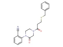 2-{4-[3-(benzylthio)propanoyl]-2-oxo-1-piperazinyl}benzonitrile