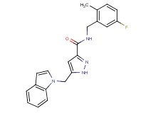 N-(5-fluoro-2-methylbenzyl)-5-(1H-indol-1-ylmethyl)-1H-pyrazole-3-carboxamide