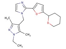1-ethyl-3,5-dimethyl-4-({2-[5-(tetrahydro-2H-pyran-2-yl)-2-furyl]-1H-imidazol-1-yl}methyl)-1H-pyrazole