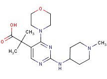 2-methyl-2-{2-[(1-methylpiperidin-4-yl)amino]-4-morpholin-4-ylpyrimidin-5-yl}propanoic acid