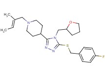4-[5-[(4-fluorobenzyl)thio]-4-(tetrahydro-2-furanylmethyl)-4H-1,2,4-triazol-3-yl]-1-[(2E)-2-methyl-2-buten-1-yl]piperidine