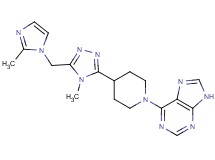 6-(4-{4-methyl-5-[(2-methyl-1H-imidazol-1-yl)methyl]-4H-1,2,4-triazol-3-yl}piperidin-1-yl)-9H-purine