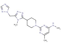N,6-dimethyl-2-{4-[4-methyl-5-(1H-1,2,4-triazol-1-ylmethyl)-4H-1,2,4-triazol-3-yl]piperidin-1-yl}pyrimidin-4-amine