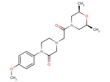 4-{2-[(2R*,6S*)-2,6-dimethyl-4-morpholinyl]-2-oxoethyl}-1-(4-methoxyphenyl)-2-piperazinone