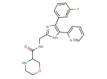 N-{[4-(3-fluorophenyl)-5-(2-pyridinyl)-1H-imidazol-2-yl]methyl}-3-morpholinecarboxamide hydrochloride