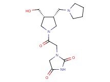1-{2-[(3R*,4R*)-3-(hydroxymethyl)-4-(1-pyrrolidinylmethyl)-1-pyrrolidinyl]-2-oxoethyl}-2,4-imidazolidinedione