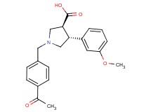 (3S*,4R*)-1-(4-acetylbenzyl)-4-(3-methoxyphenyl)pyrrolidine-3-carboxylic acid
