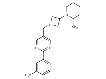 2-(3-methylphenyl)-5-{[3-(2-methyl-1-piperidinyl)-1-azetidinyl]methyl}pyrimidine