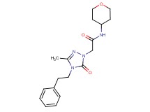 2-[3-methyl-5-oxo-4-(2-phenylethyl)-4,5-dihydro-1H-1,2,4-triazol-1-yl]-N-(tetrahydro-2H-pyran-4-yl)acetamide