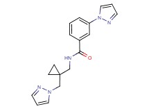 3-(1H-pyrazol-1-yl)-N-{[1-(1H-pyrazol-1-ylmethyl)cyclopropyl]methyl}benzamide