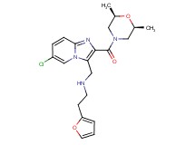 N-[(6-chloro-2-{[(2R*,6S*)-2,6-dimethyl-4-morpholinyl]carbonyl}imidazo[1,2-a]pyridin-3-yl)methyl]-2-(2-furyl)ethanamine